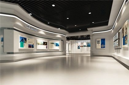 环保企业主题展示厅效果设计图